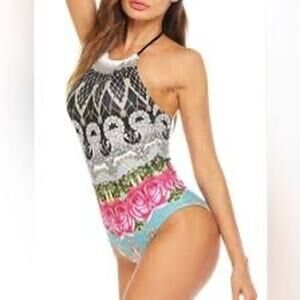 MSRP $59 NWT Ekouaer One Piece Halter Swimsuit Size S SAME DAY SHIP or NEXT DAY